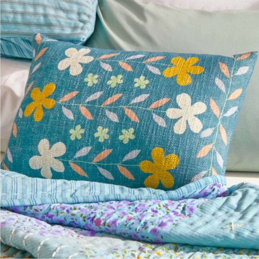 Retro Vintage Inspired Floral Pillow